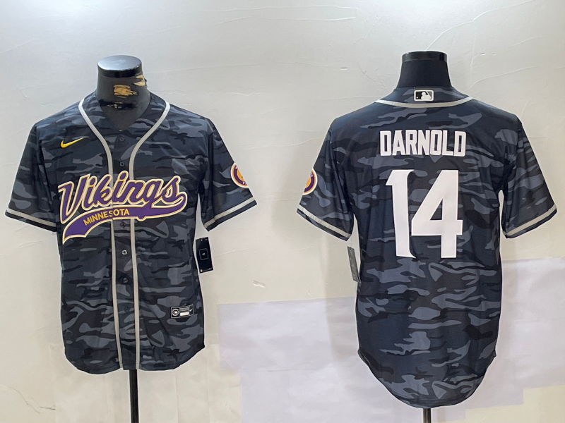 Men's Minnesota Vikings Sam Darnold #14 Grey Camouflage Jersey